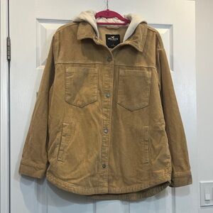 Tan Corduroy Jacket with Hood